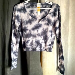 BRAND NEW WITH TAGS. PINK. TYE DYED, CROPPED, LONG UNDERWEAR SHIRT.